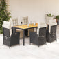 7-Delige Tuinset Met Kussens Poly Rattan