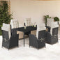 5-Delige Tuinset Met Kussens Poly Rattan Zwart
