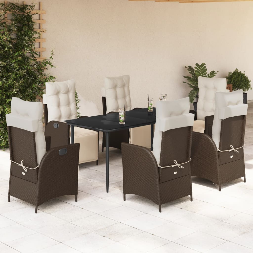 5-Delige Tuinset Met Kussens Poly Rattan Bruin
