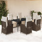 5-Delige Tuinset Met Kussens Poly Rattan Bruin