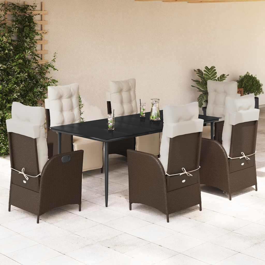 5-Delige Tuinset Met Kussens Poly Rattan Bruin