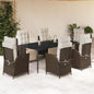 5-Delige Tuinset Met Kussens Poly Rattan Bruin