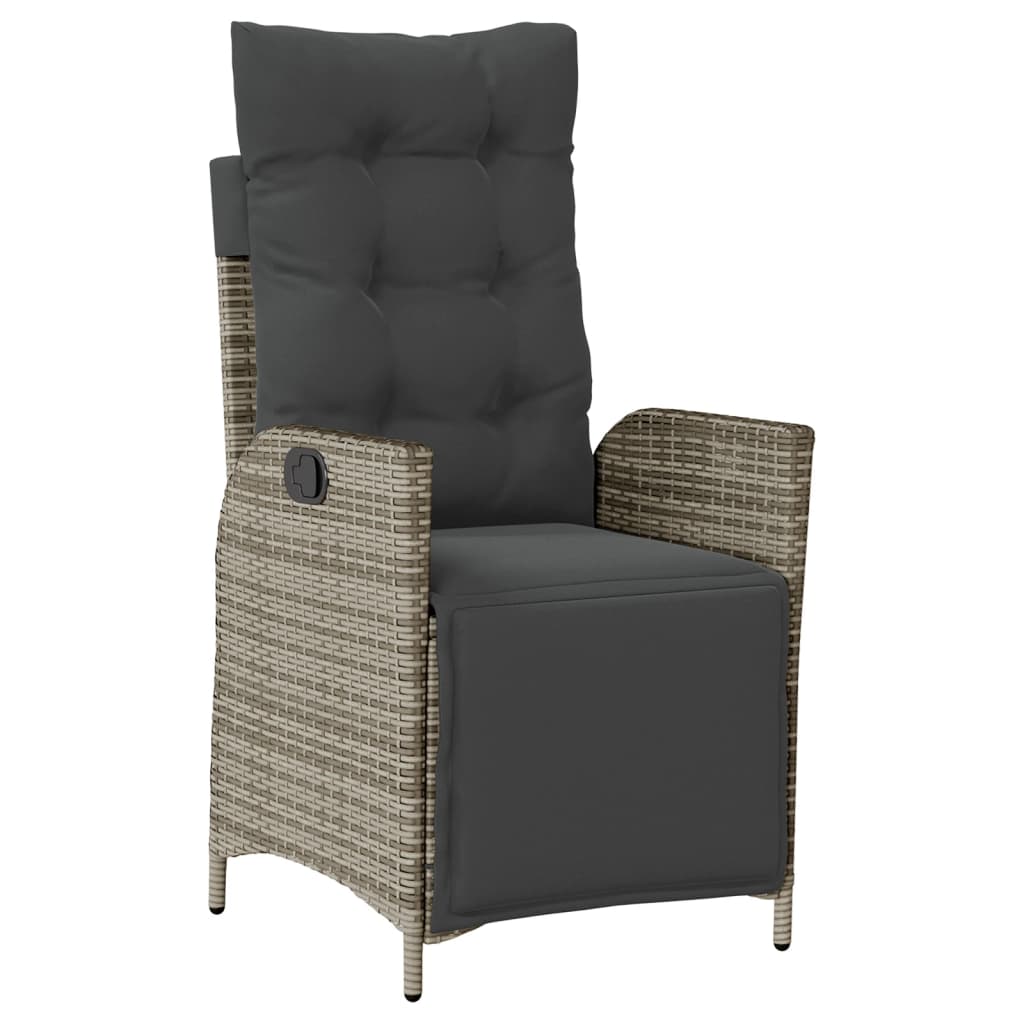 5-Delige Tuinset Met Kussens Poly Rattan Grijs