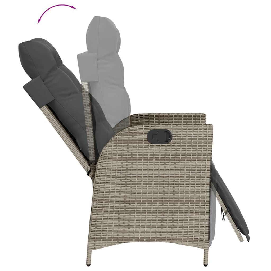 5-Delige Tuinset Met Kussens Poly Rattan Grijs