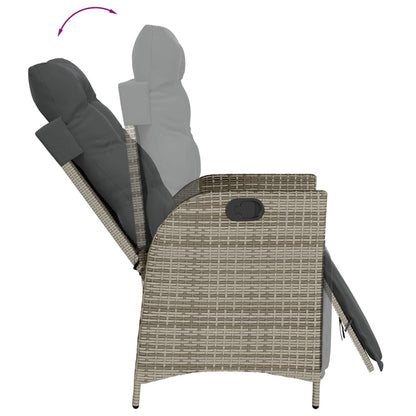 5-Delige Tuinset Met Kussens Poly Rattan Grijs