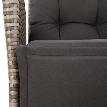 5-Delige Tuinset Met Kussens Poly Rattan Grijs