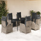 5-Delige Tuinset Met Kussens Poly Rattan Grijs
