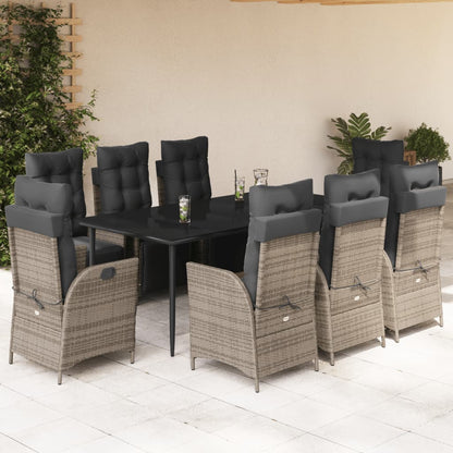 5-Delige Tuinset Met Kussens Poly Rattan Grijs