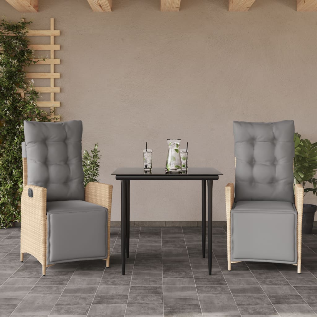 5-Delige Tuinset Met Kussens Poly Rattan Gemengd Beige