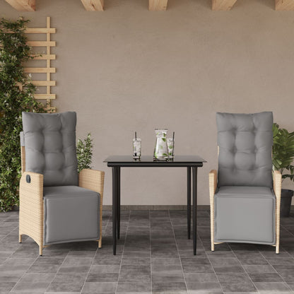 5-Delige Tuinset Met Kussens Poly Rattan Gemengd Beige