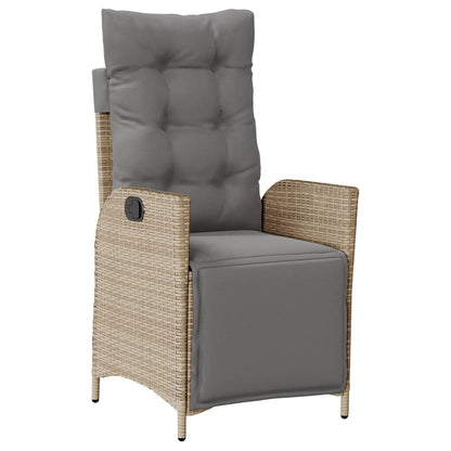 5-Delige Tuinset Met Kussens Poly Rattan Gemengd Beige