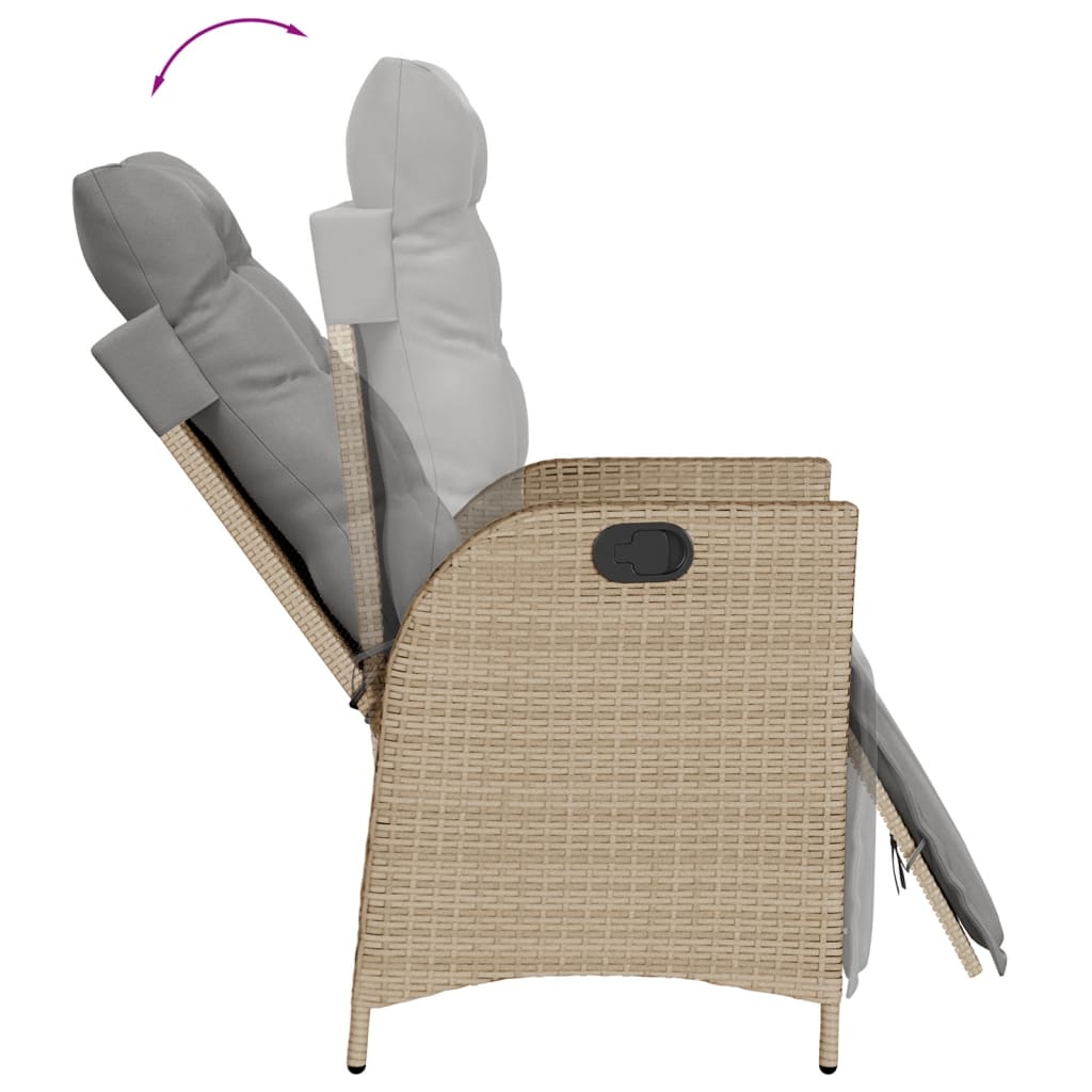 5-Delige Tuinset Met Kussens Poly Rattan Gemengd Beige