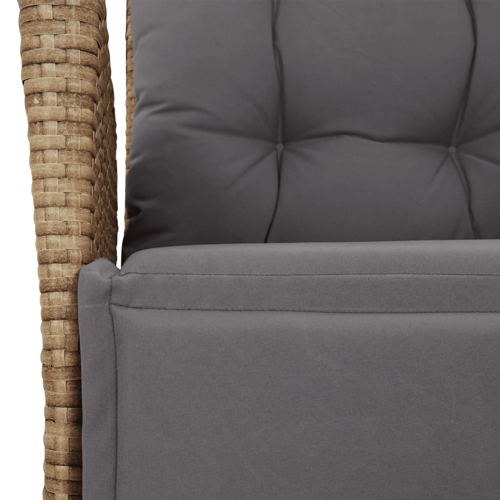 5-Delige Tuinset Met Kussens Poly Rattan Gemengd Beige