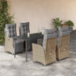 5-Delige Tuinset Met Kussens Poly Rattan Gemengd Beige