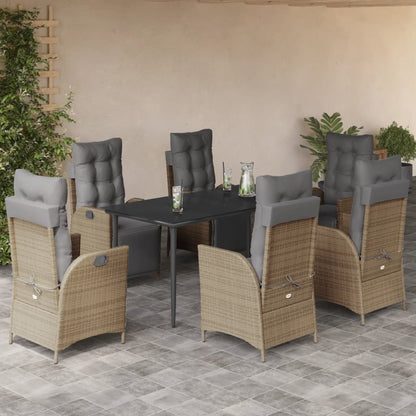 5-Delige Tuinset Met Kussens Poly Rattan Gemengd Beige