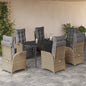 5-Delige Tuinset Met Kussens Poly Rattan Gemengd Beige