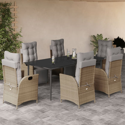 5-Delige Tuinset Met Kussens Poly Rattan Gemengd Beige