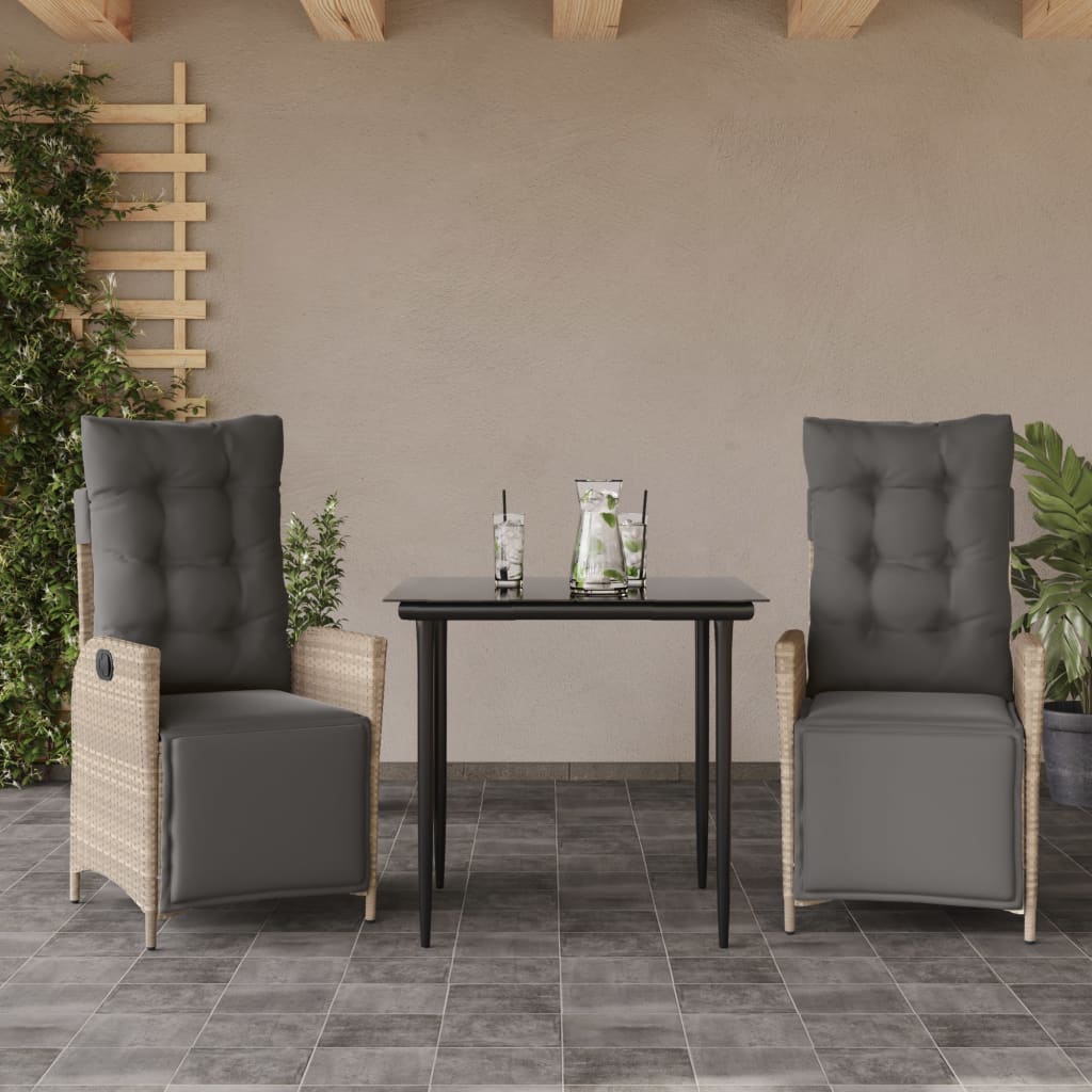 5-Delige Tuinset Met Kussens Poly Rattan Lichtgrijs