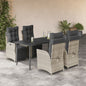 5-Delige Tuinset Met Kussens Poly Rattan Lichtgrijs