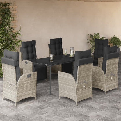 5-Delige Tuinset Met Kussens Poly Rattan Lichtgrijs