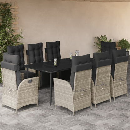 5-Delige Tuinset Met Kussens Poly Rattan Lichtgrijs