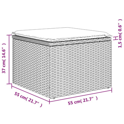 Tuinkruk Met Kussen 55X55X37 Cm Poly Rattan