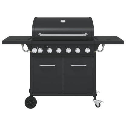 Gasbarbecue Met 7 Branders Gepoedercoat Staal Zwart