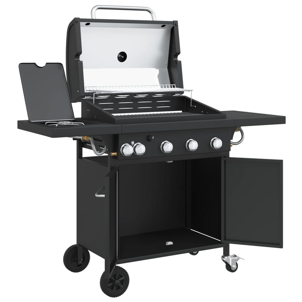 Gasbarbecue Met 5 Branders Gepoedercoat Staal Zwart