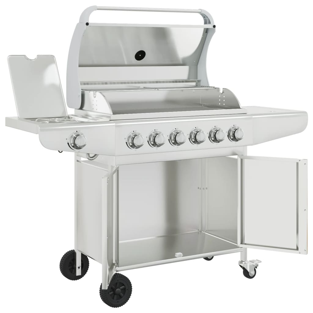 Gasbarbecue Met Roestvrij Staal Zilverkleurig