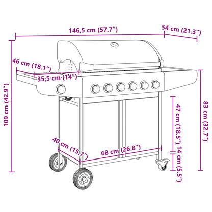 Gasbarbecue Met Roestvrij Staal Zilverkleurig