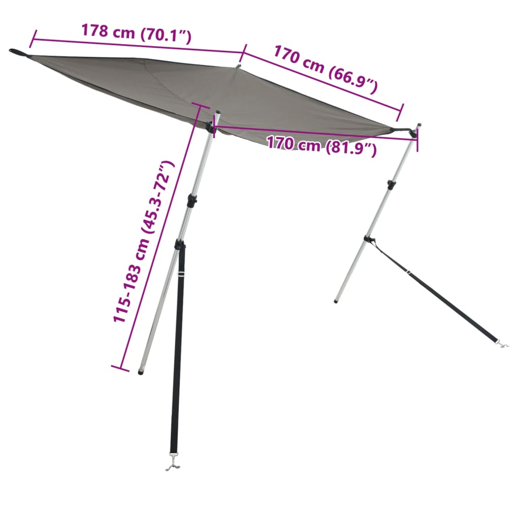 Schaduwdoek T-Top Kleurig