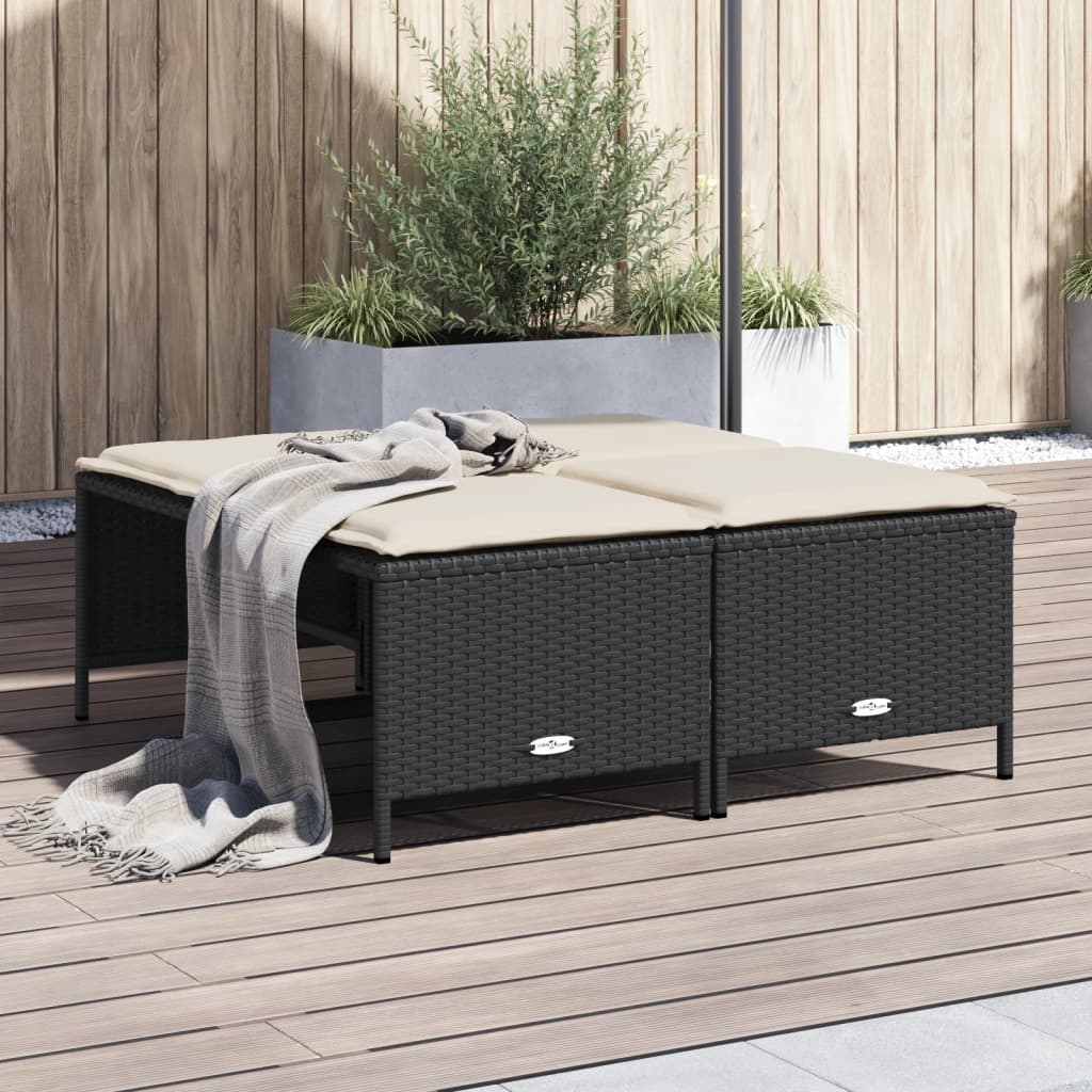 Tuinkrukken Met Kussens 4 St Poly Rattan