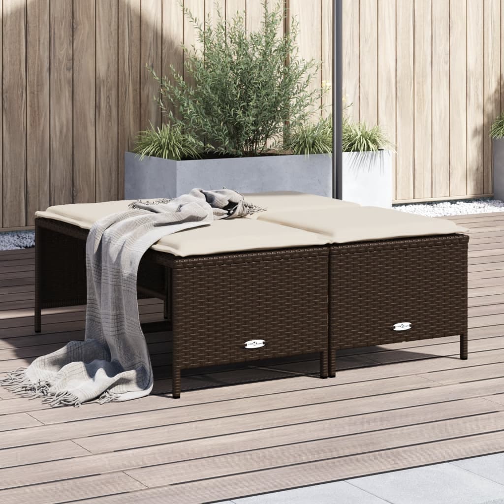 Tuinkrukken Met Kussens 4 St Poly Rattan