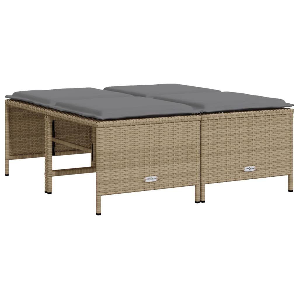 Tuinkrukken Met Kussens 4 St Poly Rattan