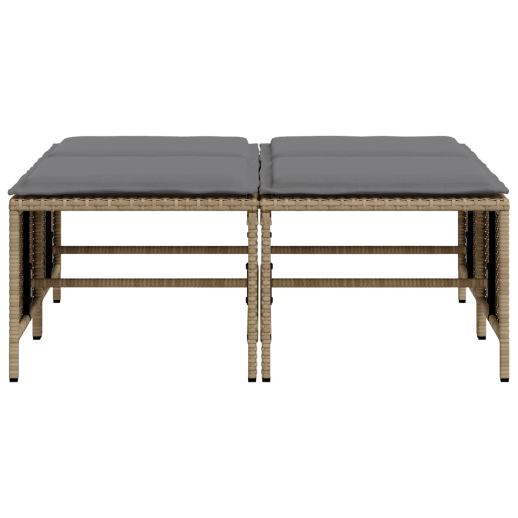 Tuinkrukken Met Kussens 4 St Poly Rattan