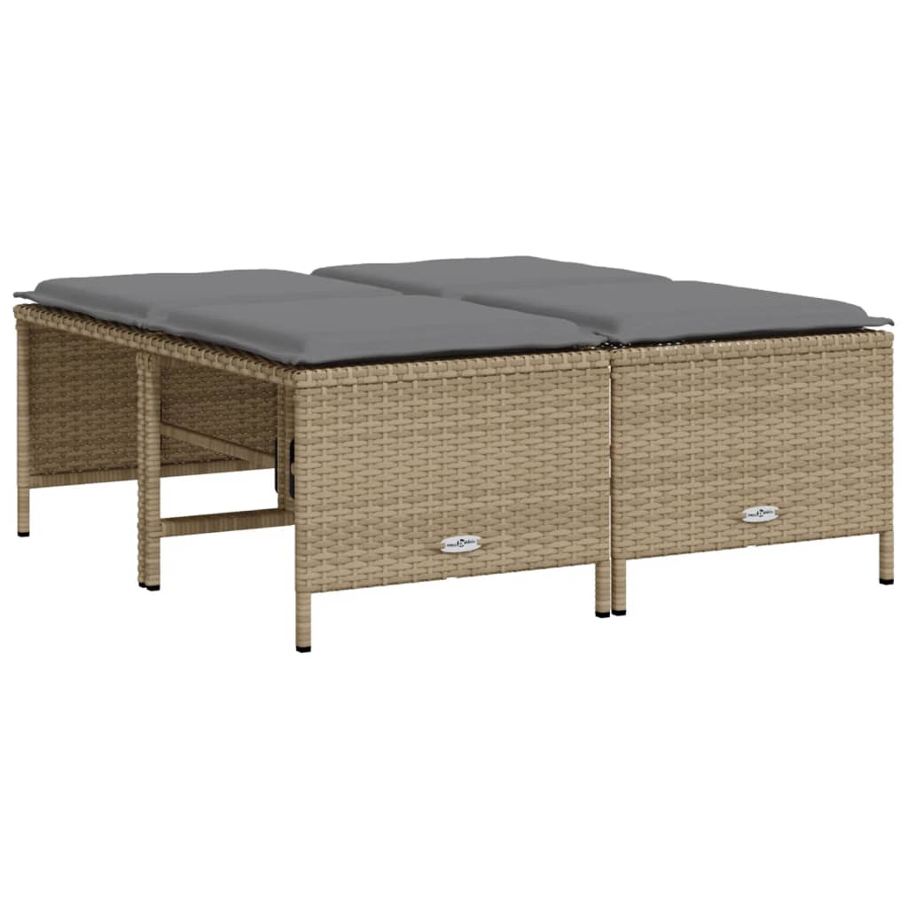 Tuinkrukken Met Kussens 4 St Poly Rattan