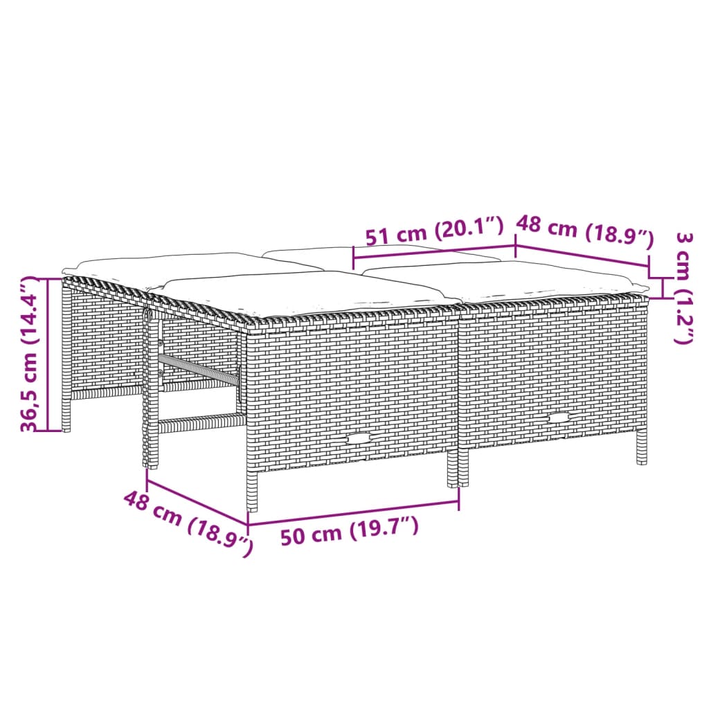 Tuinkrukken Met Kussens 4 St Poly Rattan