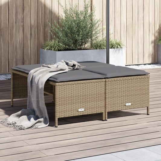 Tuinkrukken Met Kussens 4 St Poly Rattan