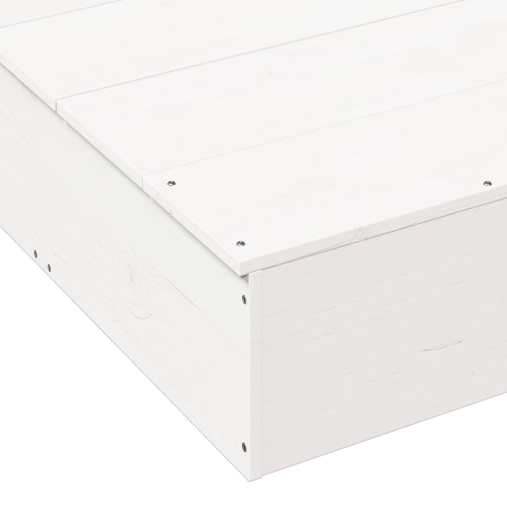 Zandbak Met Deksel 111X111X19,5 Cm Massief Grenenhout