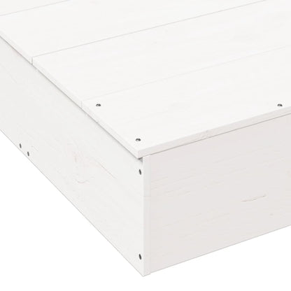 Zandbak Met Deksel 111X111X19,5 Cm Massief Grenenhout