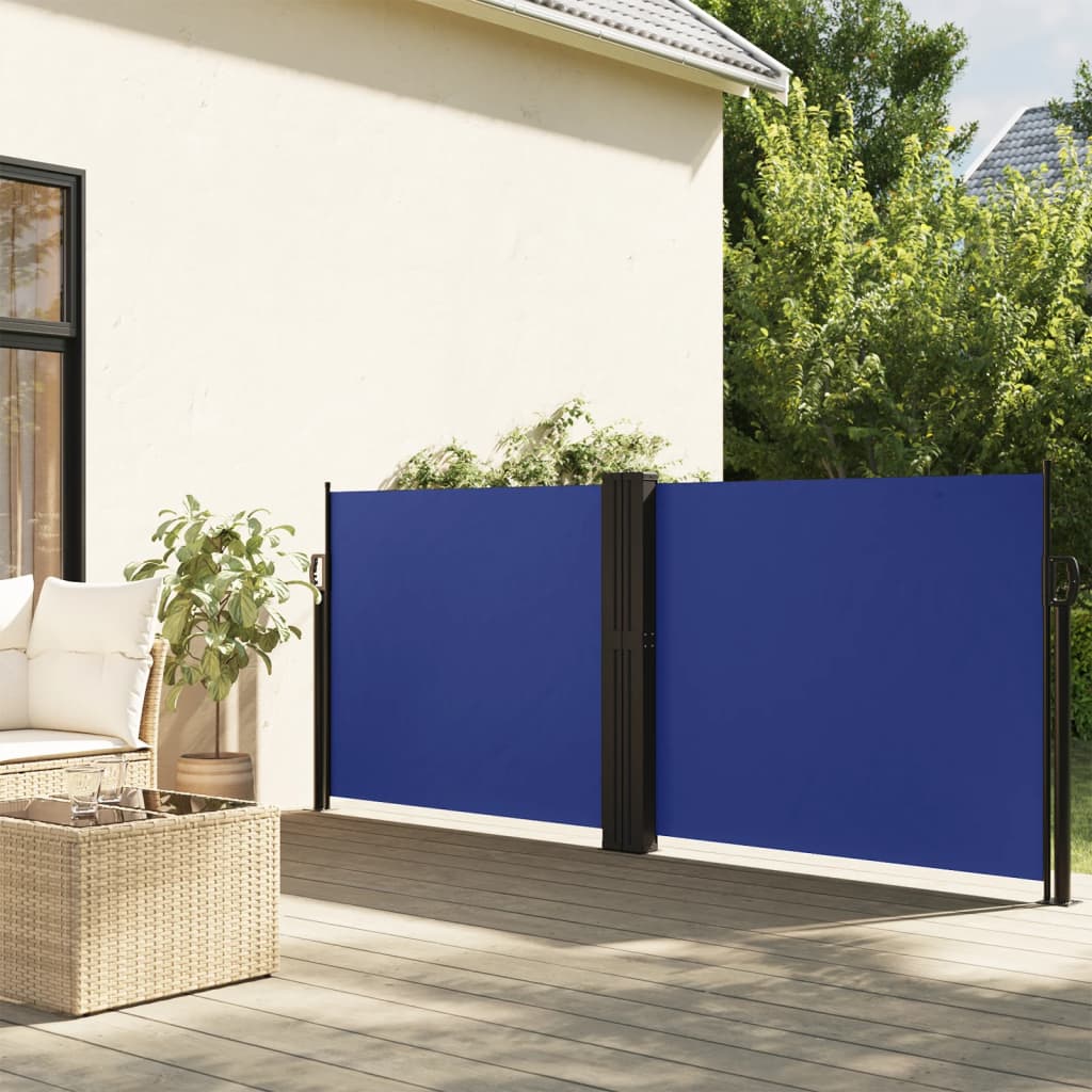 Windscherm Uittrekbaar Zwart Blauw