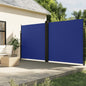 Windscherm Uittrekbaar Zwart Blauw