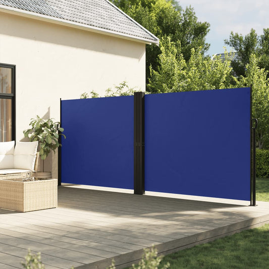 Windscherm Uittrekbaar Zwart Blauw