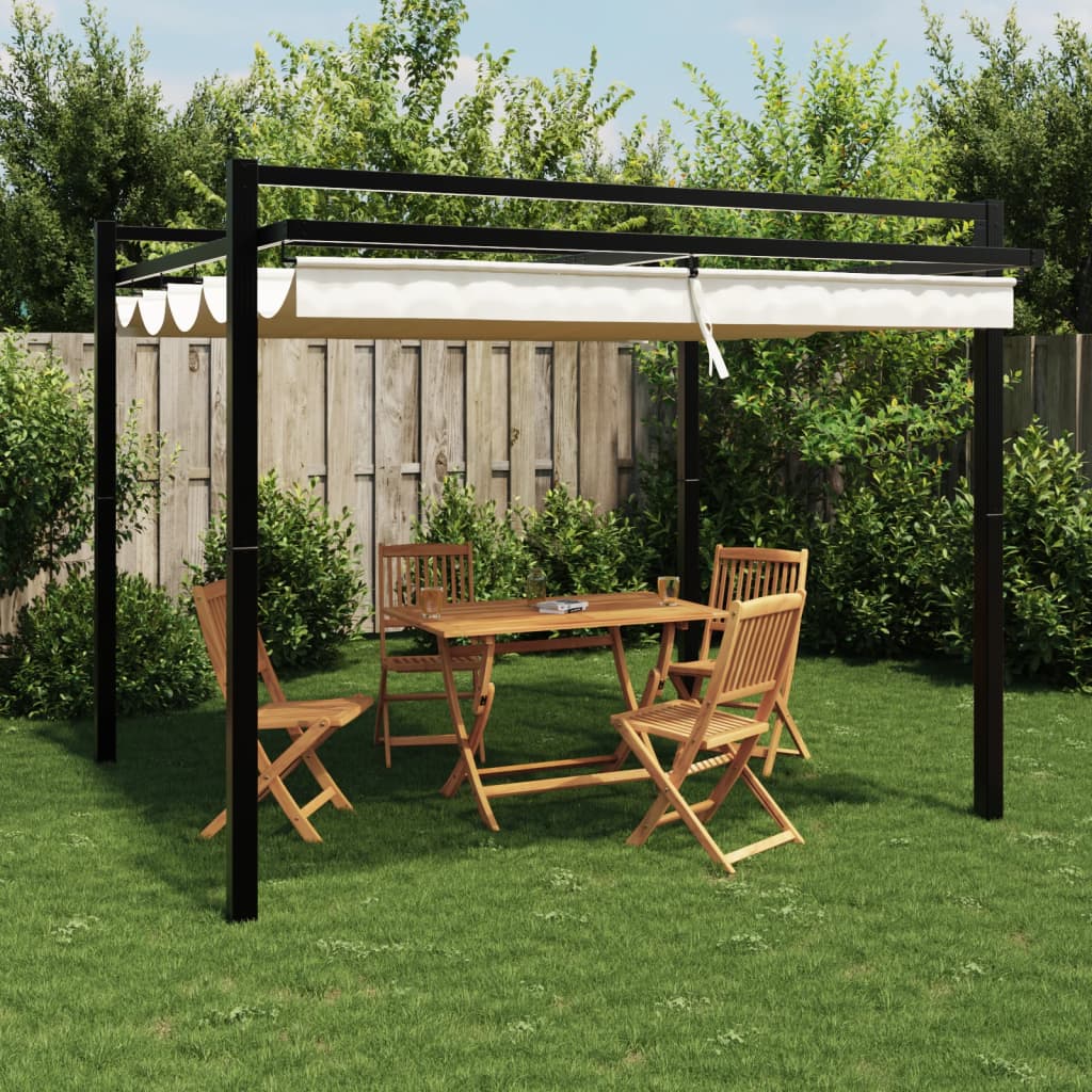 Prieel Met Uittrekbaar Dak 3X3 M Aluminium