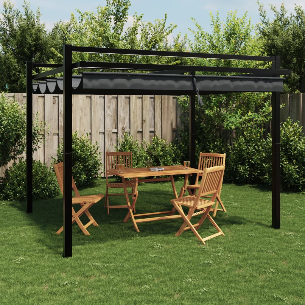Prieel Met Uittrekbaar Dak 3X3 M Aluminium