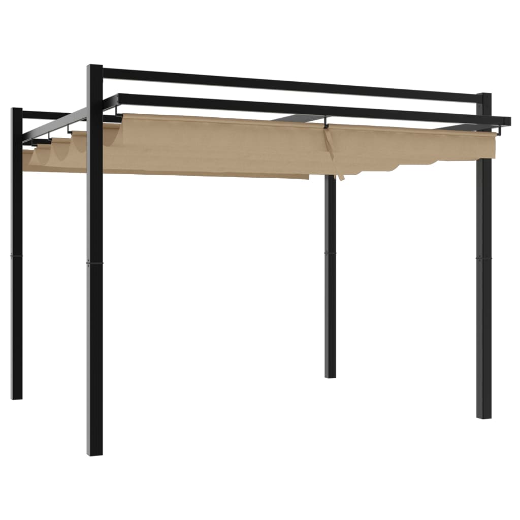 Prieel Met Uittrekbaar Dak 3X3 M Aluminium