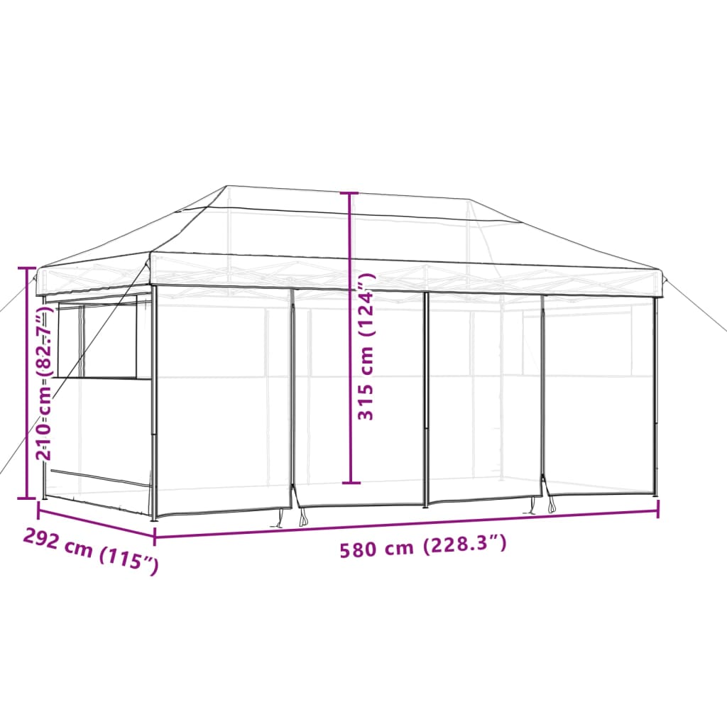 Partytent Inklapbaar Pop-Up Kleurig