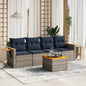 5-Delige Loungeset Met Kussens Poly Rattan