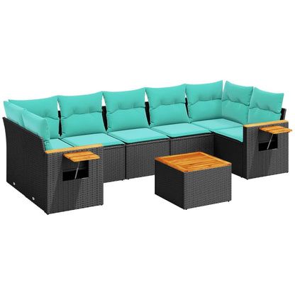 8-Delige Loungeset Met Kussens Poly Rattan