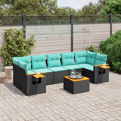 8-Delige Loungeset Met Kussens Poly Rattan